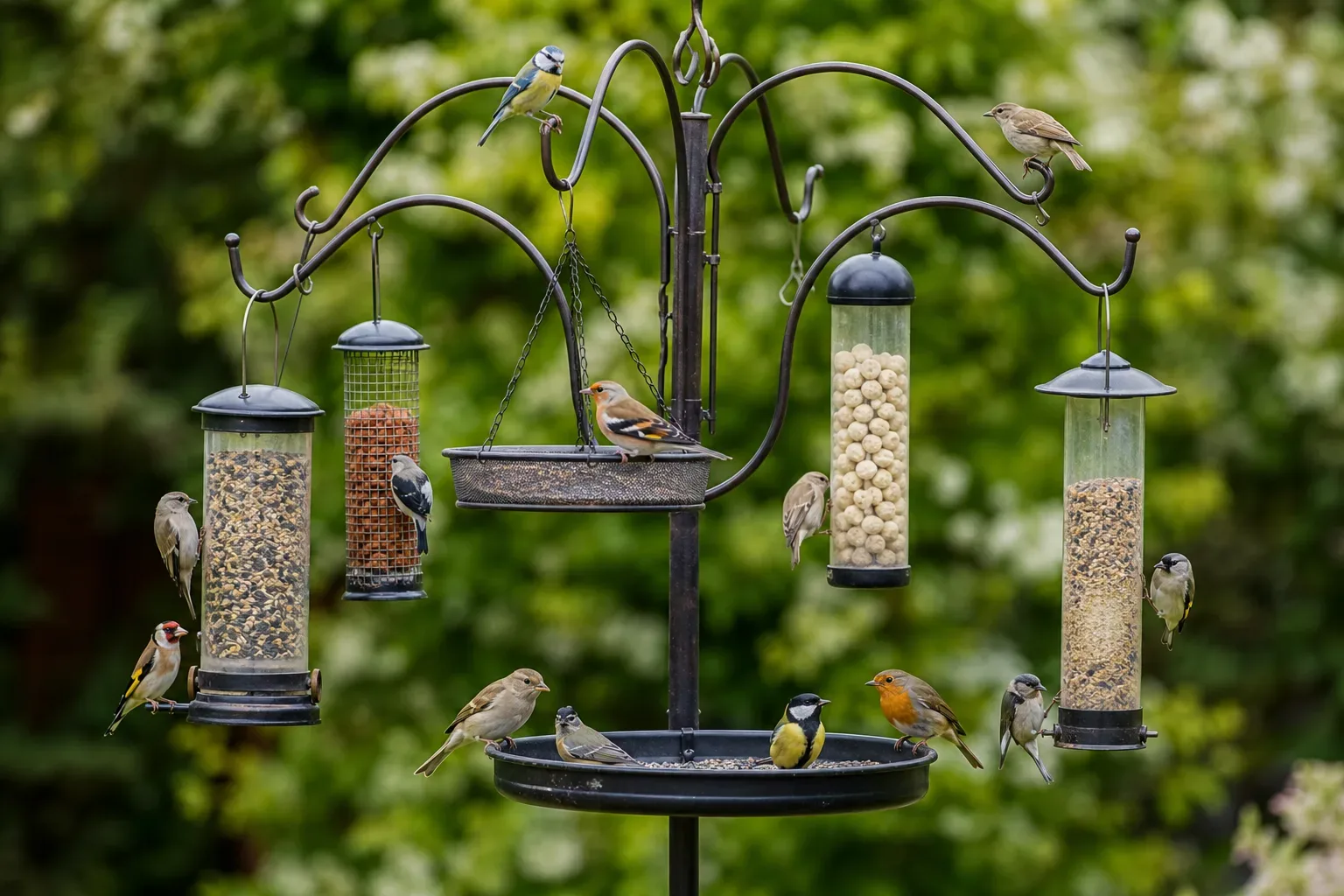 Garden bird feeding